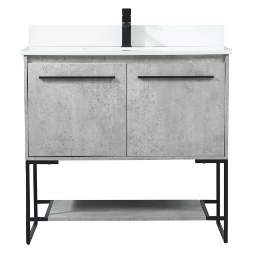 Elegant Bathroom Vanity - Concrete Gray (VF42536MCG-BS)