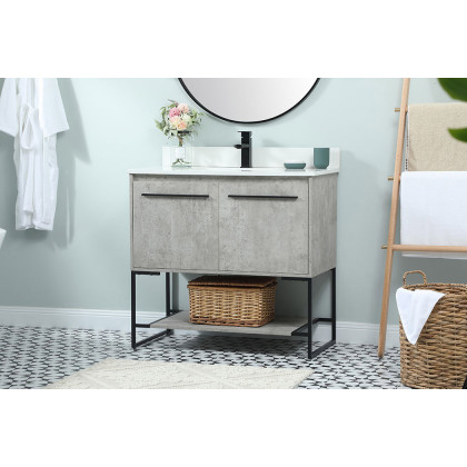 Elegant Bathroom Vanity - Concrete Gray (VF42536MCG-BS)