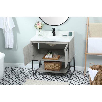 Elegant Bathroom Vanity - Concrete Gray (VF42536MCG-BS)