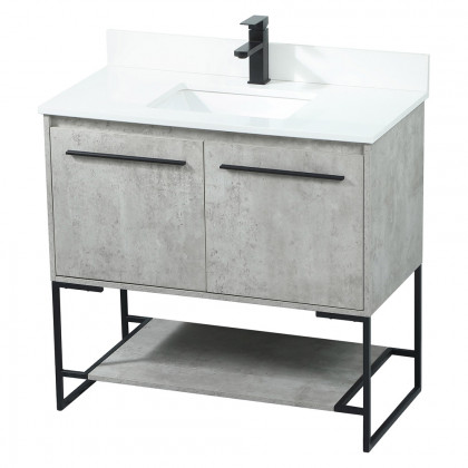 Elegant Bathroom Vanity - Concrete Gray (VF42536MCG-BS)