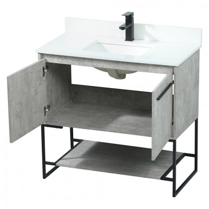 Elegant Bathroom Vanity - Concrete Gray (VF42536MCG-BS)