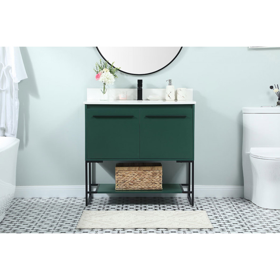 Elegant Bathroom Vanity - Green (VF42536MGN-BS)