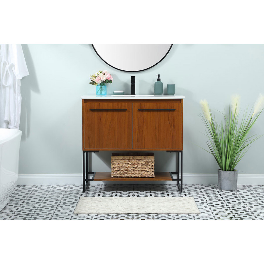 Elegant Bathroom Vanity - Teak (VF42536MTK)