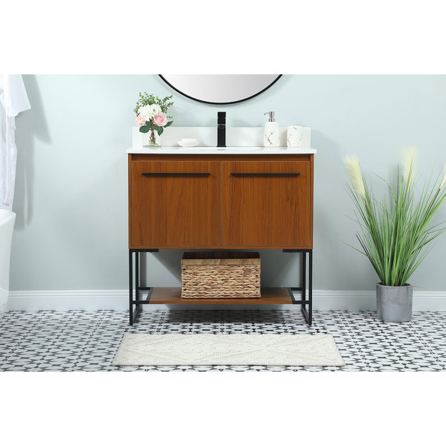 Elegant Bathroom Vanity - Teak (VF42536MTK-BS)
