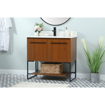 Elegant Bathroom Vanity - Teak (VF42536MTK-BS)