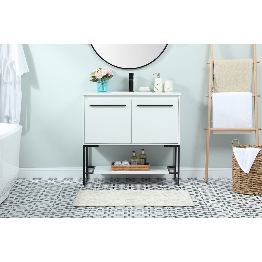 Elegant Bathroom Vanity - White (VF42536MWH)