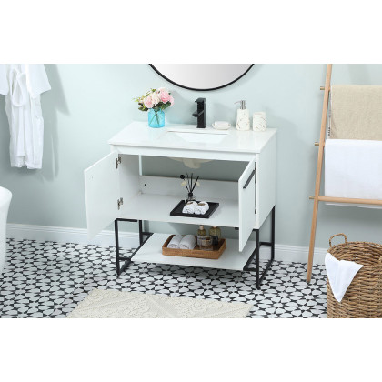 Elegant Bathroom Vanity - White (VF42536MWH)