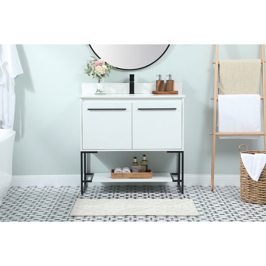 Elegant Bathroom Vanity - White (VF42536MWH-BS)
