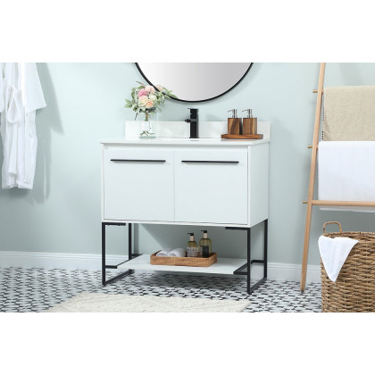 Elegant Bathroom Vanity - White (VF42536MWH-BS)