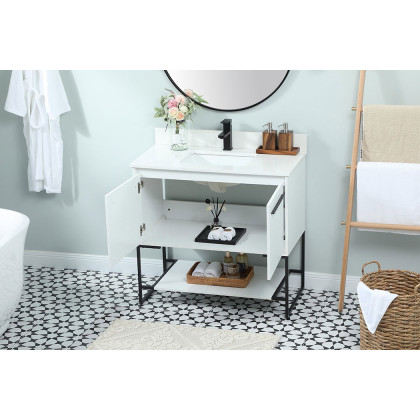 Elegant Bathroom Vanity - White (VF42536MWH-BS)