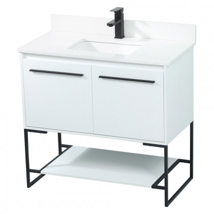 Elegant Bathroom Vanity - White (VF42536MWH-BS)