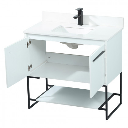 Elegant Bathroom Vanity - White (VF42536MWH-BS)