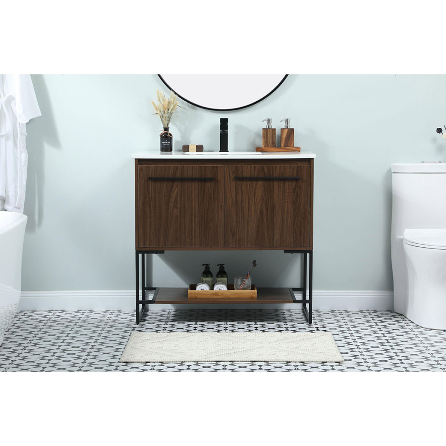 Elegant Bathroom Vanity - Walnut (VF42536MWT)