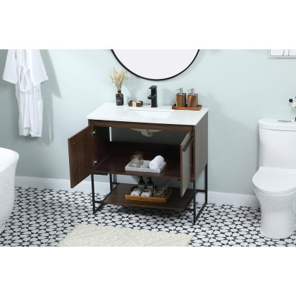 Elegant Bathroom Vanity - Walnut (VF42536MWT)