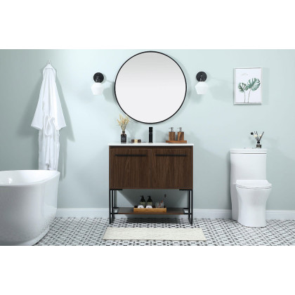 Elegant Bathroom Vanity - Walnut (VF42536MWT)