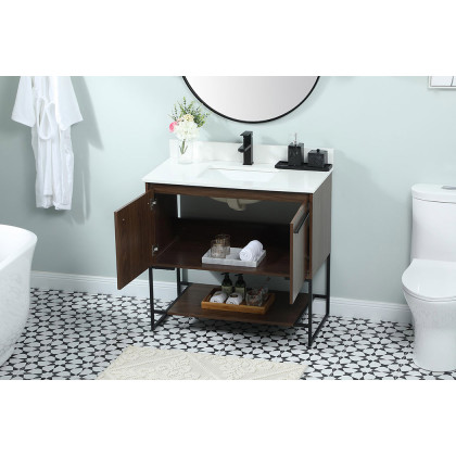 Elegant Bathroom Vanity - Walnut (VF42536MWT-BS)