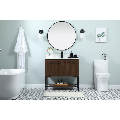 Elegant Bathroom Vanity - Walnut (VF42536MWT-BS)