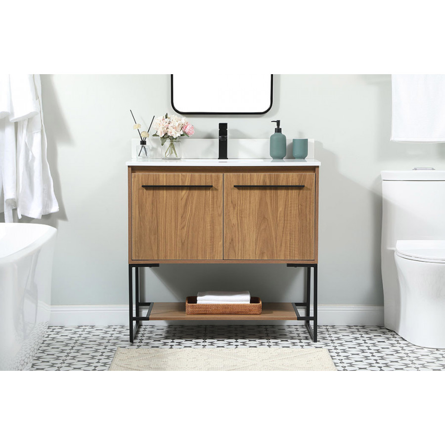 Elegant Bathroom Vanity - Walnut Brown (VF42536WB-BS)