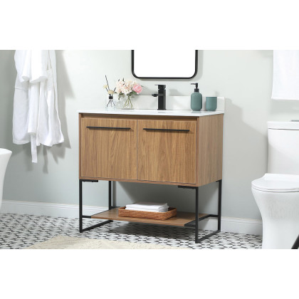 Elegant Bathroom Vanity - Walnut Brown (VF42536WB-BS)