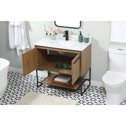 Elegant Bathroom Vanity - Walnut Brown (VF42536WB-BS)