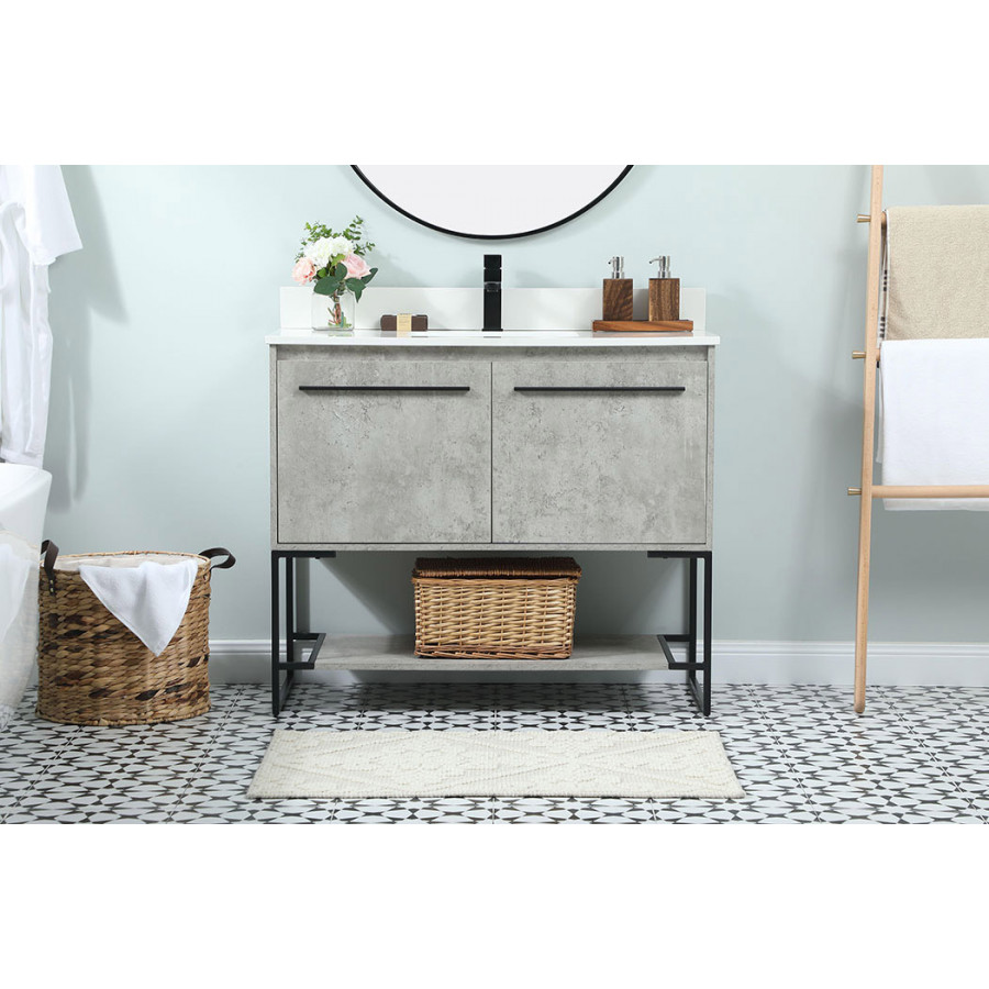 Elegant Bathroom Vanity - Concrete Gray (VF42540MCG-BS)