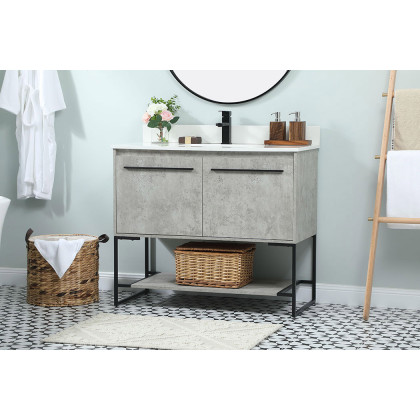 Elegant Bathroom Vanity - Concrete Gray (VF42540MCG-BS)
