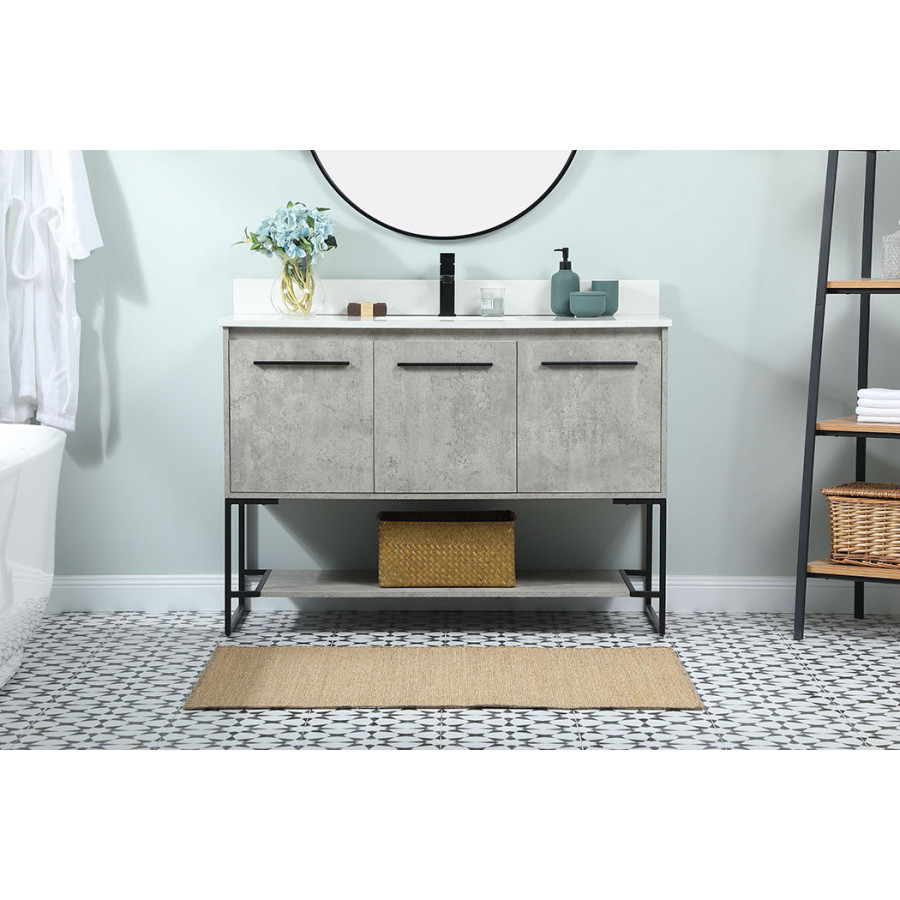 Elegant Bathroom Vanity - Concrete Gray (VF42548MCG-BS)