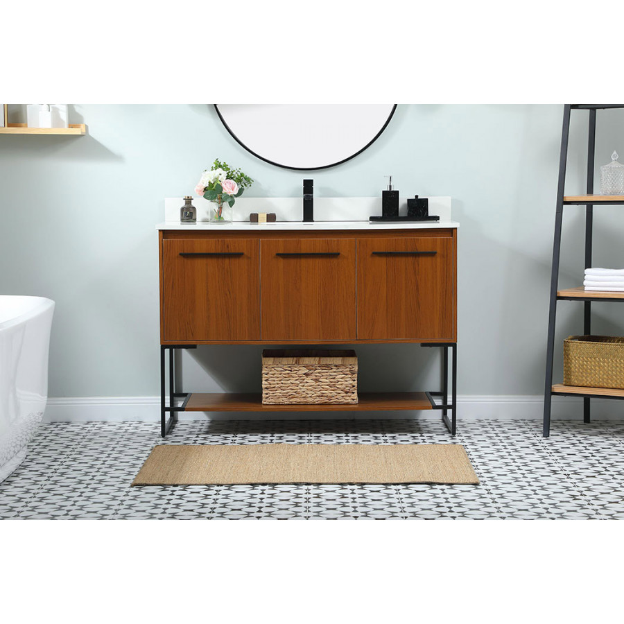 Elegant Bathroom Vanity - Teak (VF42548MTK-BS)