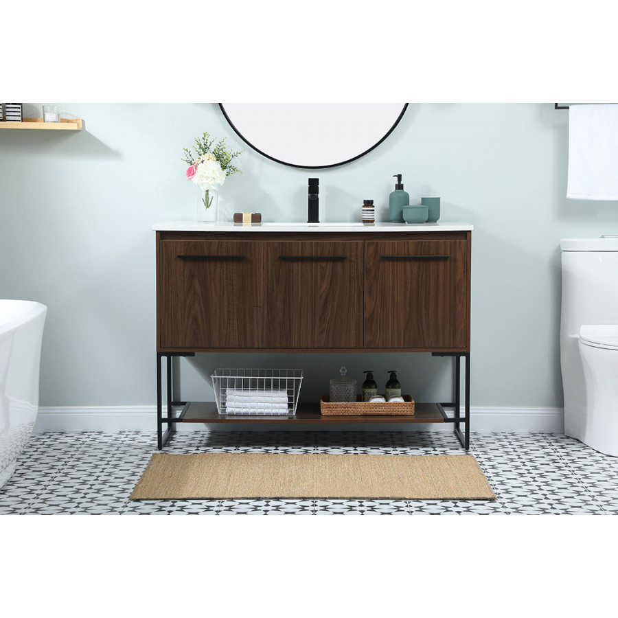 Elegant Bathroom Vanity - Walnut (VF42548MWT)