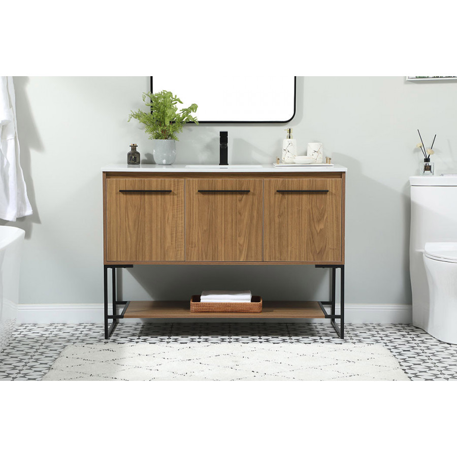 Elegant Bathroom Vanity - Walnut Brown (VF42548WB)