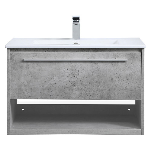 Elegant Bathroom Vanity - Concrete Gray, L 30" (VF43030CG)