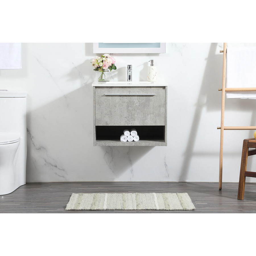 Elegant Bathroom Vanity - Concrete Gray (VF43524MCG)
