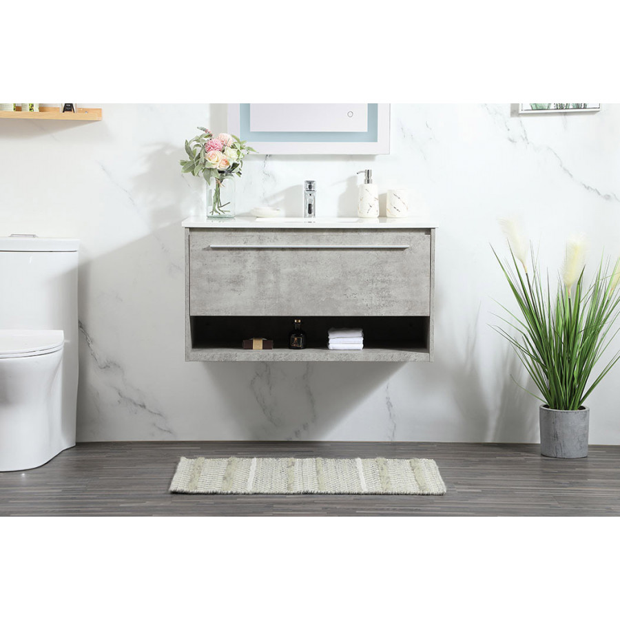 Elegant Bathroom Vanity - Concrete Gray (VF43536MCG)
