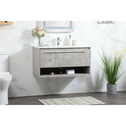 Elegant Bathroom Vanity - Concrete Gray (VF43536MCG)