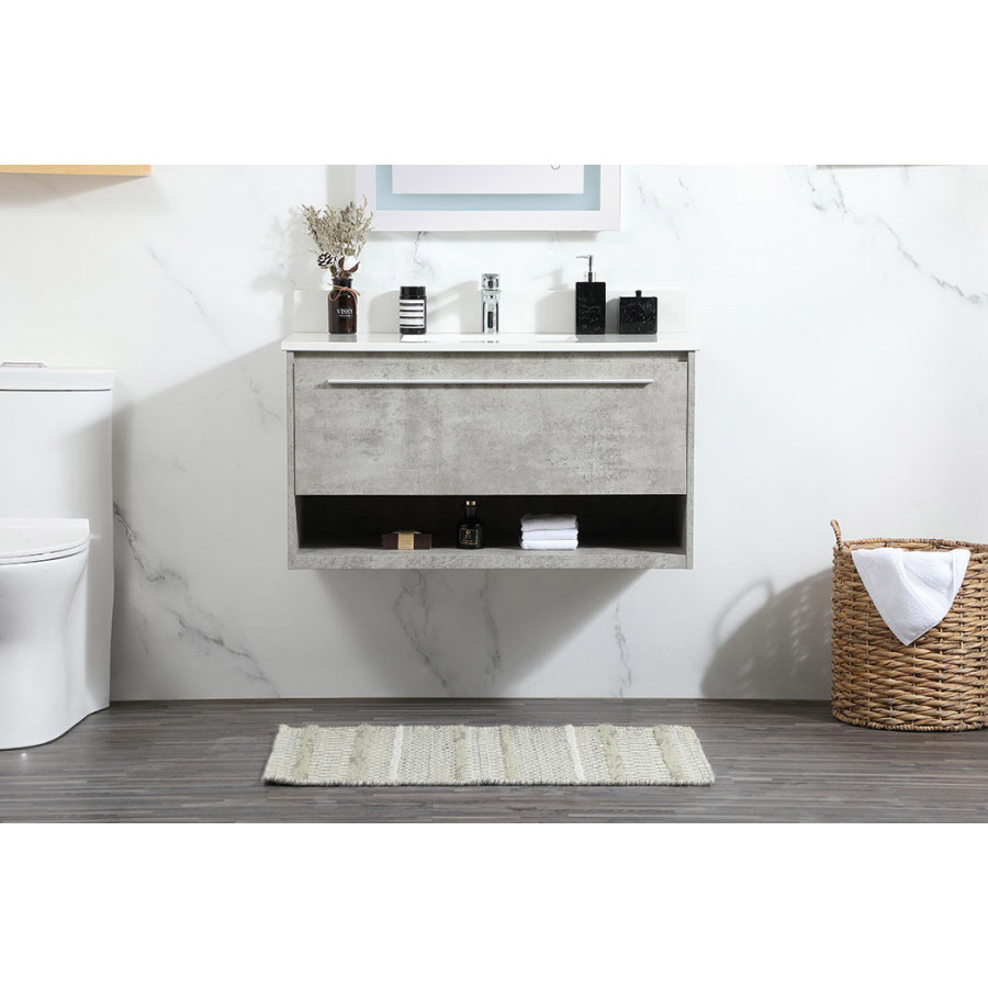 Elegant Bathroom Vanity - Concrete Gray (VF43536MCG-BS)