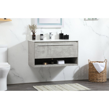 Elegant Bathroom Vanity - Concrete Gray (VF43536MCG-BS)