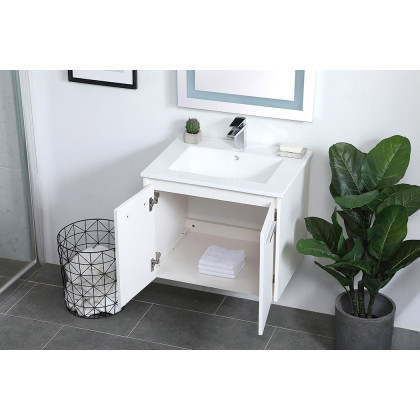 Elegant Bathroom Vanity - White, L 24" (VF44024WH)