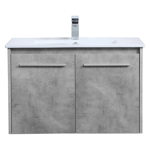 Elegant Bathroom Vanity - Concrete Gray, L 30" (VF44030CG)