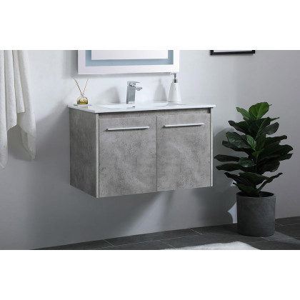 Elegant Bathroom Vanity - Concrete Gray, L 30" (VF44030CG)