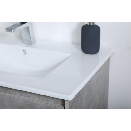 Elegant Bathroom Vanity - Concrete Gray, L 30" (VF44030CG)