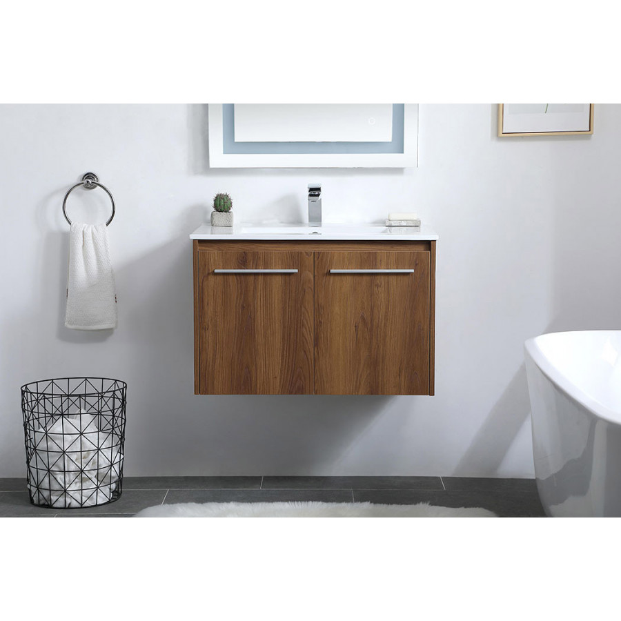 Elegant Bathroom Vanity - Walnut Brown, L 30" (VF44030WB)