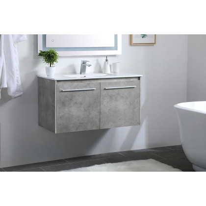 Elegant Bathroom Vanity - Concrete Gray, L 36" (VF44036CG)
