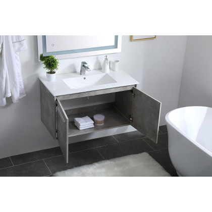 Elegant Bathroom Vanity - Concrete Gray, L 36" (VF44036CG)