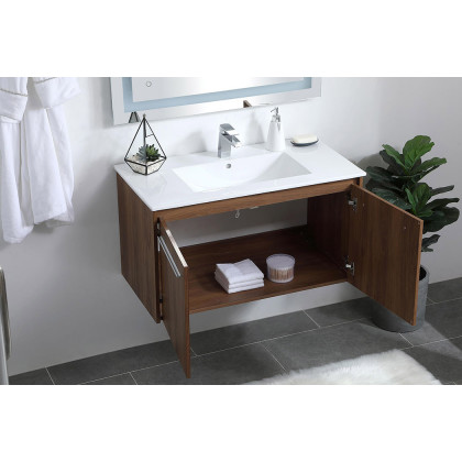 Elegant Bathroom Vanity - Walnut Brown, L 36" (VF44036WB)