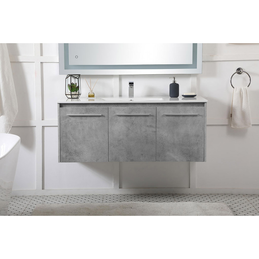 Elegant Bathroom Vanity - Concrete Gray, L 48" (VF44048CG)