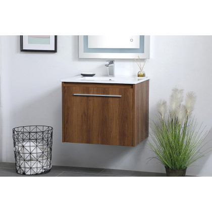 Elegant Bathroom Vanity - Walnut Brown, L 24" (VF45024WB)