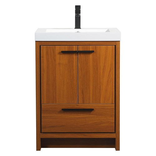 Elegant Bathroom Vanity - Teak, L 24" (VF46024MTK)