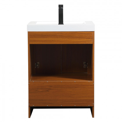 Elegant Bathroom Vanity - Teak, L 24" (VF46024MTK)