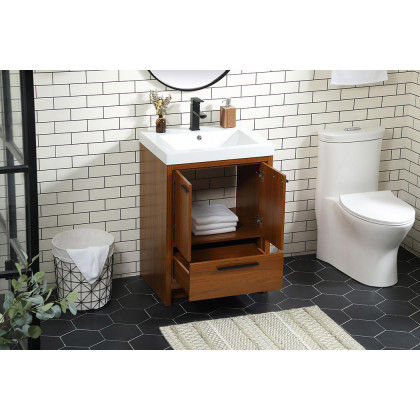Elegant Bathroom Vanity - Teak, L 24" (VF46024MTK)