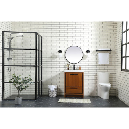 Elegant Bathroom Vanity - Teak, L 24" (VF46024MTK)